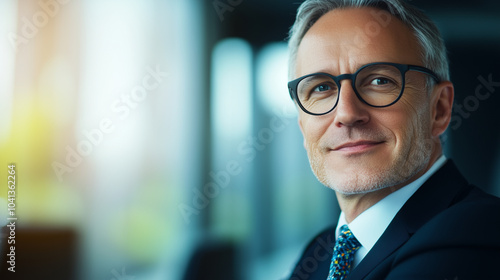 Executive Smiling in Boardroom Reviewing Upward Trends