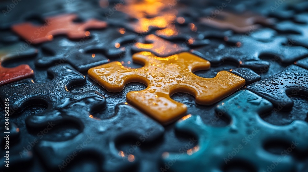 Abstract visual puzzle pieces fitting together each piece representing elements like market analysis sales strategy operations planning in a clean and modern layout Abstract visual puzzle pieces fitting together each piece representing elements like market analysis sales strategy operations planning in a clean and modern layout