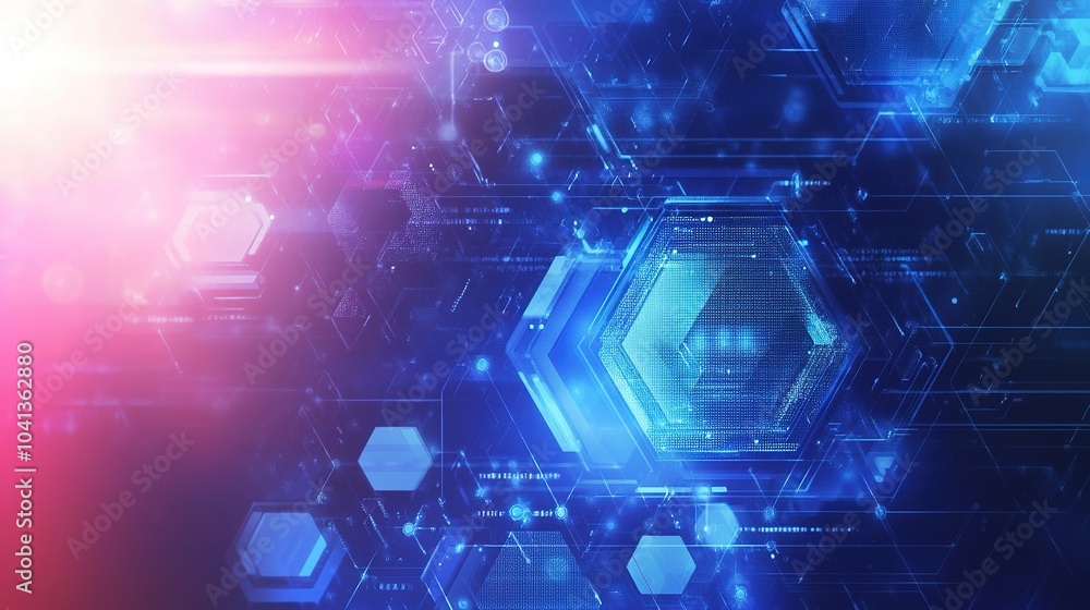 Futuristic Abstract Digital Background with Hexagons Futuristic Abstract Digital Background with Hexagons