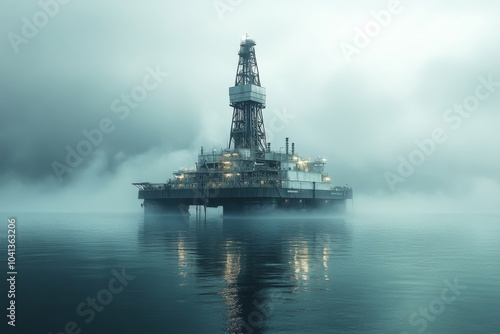 Offshore oil Rig. Generative AI