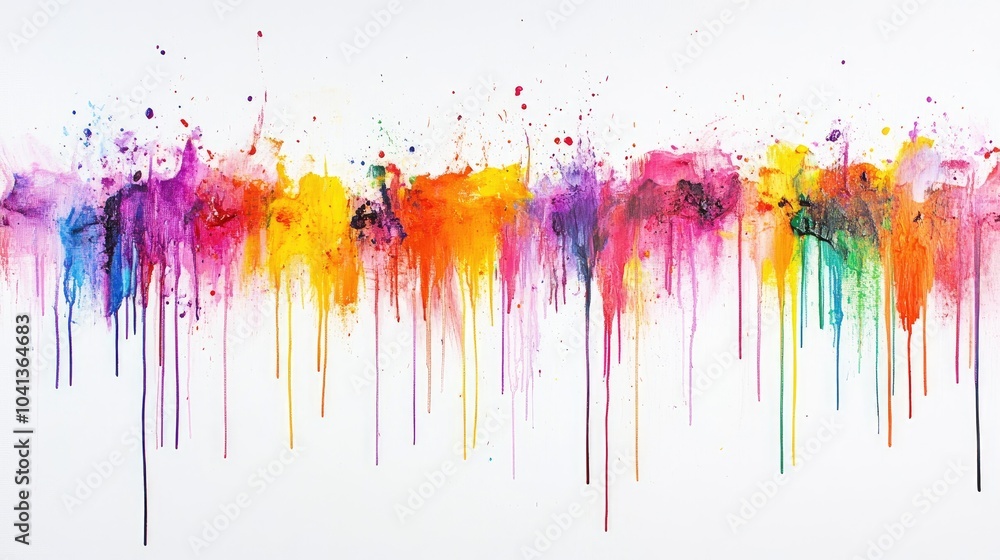 Fototapeta premium Vibrant Abstract Watercolor Drips and Splashes