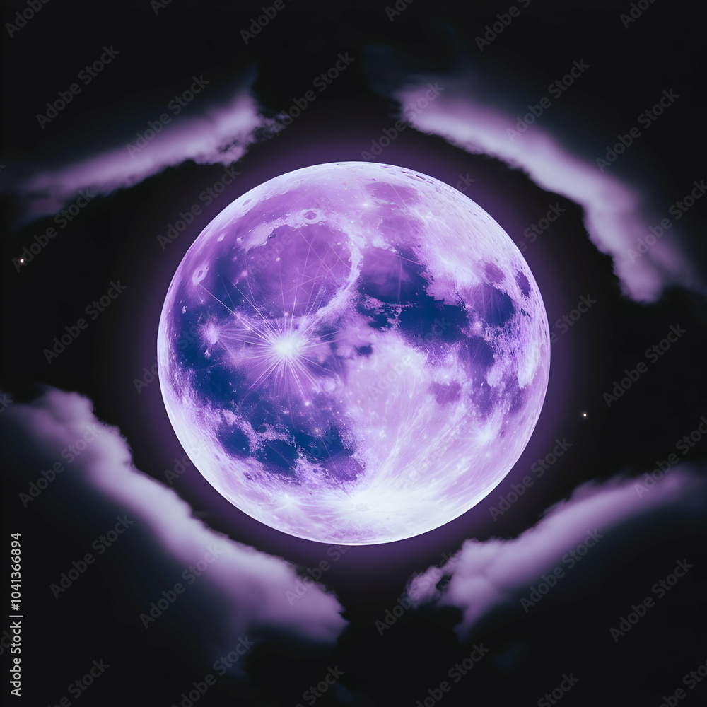 Obraz premium Purple moon in night 