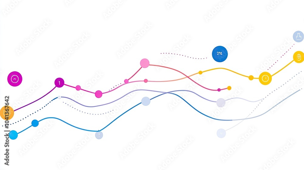 Obraz premium Colorful Data Visualization Concept for Analytics