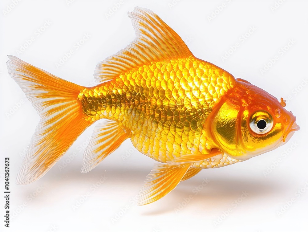 Serene Goldfish Swimming in Clear Water Serene Goldfish Swimming in Clear Water