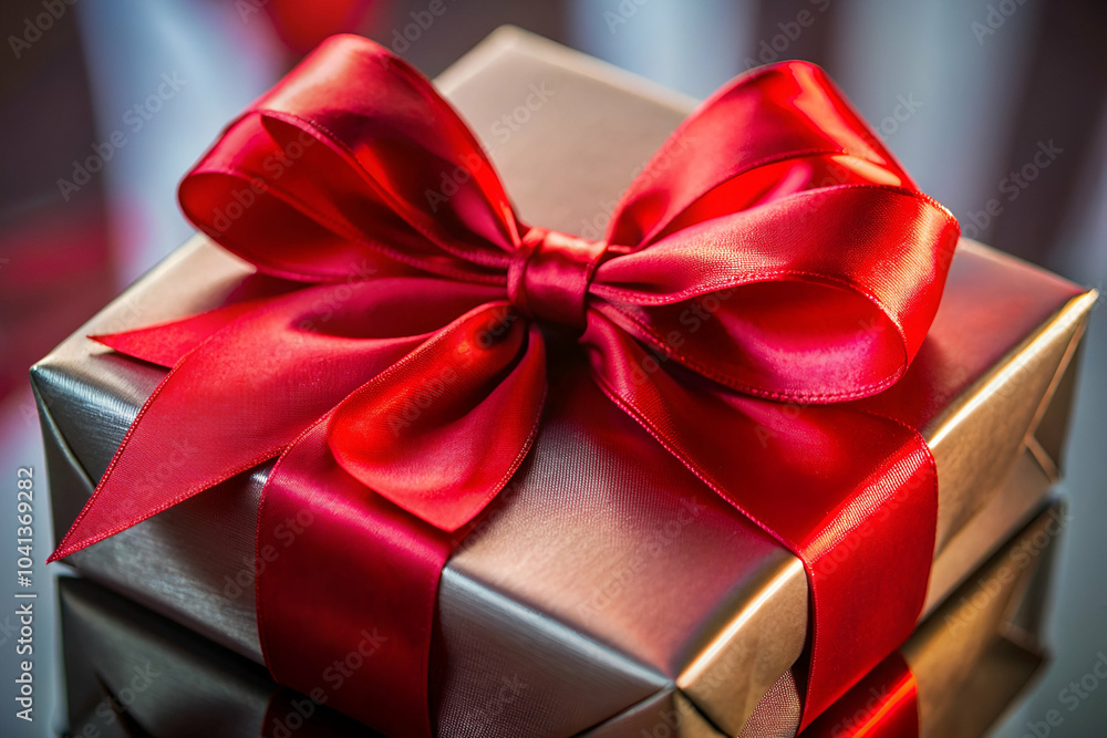 A beautifully wrapped gift box adorned with a vibrant red ribbon, symbolizing celebration and special occasions. A beautifully wrapped gift box adorned with a vibrant red ribbon, symbolizing celebration and special occasions.