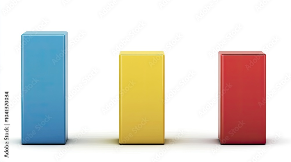 Colorful Rectangular Bar Graph on White Background