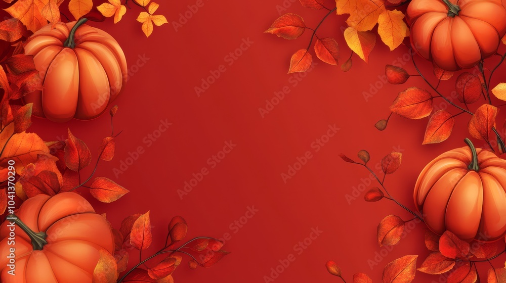 Naklejka premium Autumn Pumpkin Background