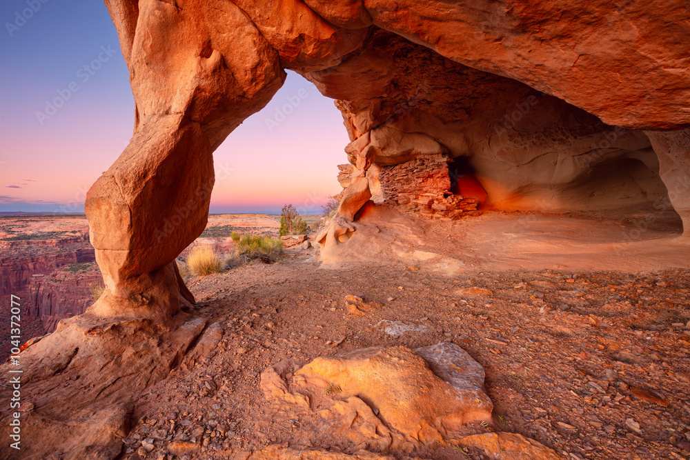 Aztec Butte, Canyonlands National Park, Utah, USA. Landscape image of Aztec Butte, Canyonlands National Park, Utah, USA at autumn sunset.