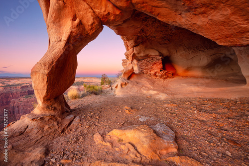 Obraz na płótnie Aztec Butte, Canyonlands National Park, Utah, USA. Landscape image of Aztec Butte, Canyonlands National Park, Utah, USA at autumn sunset. w salonie