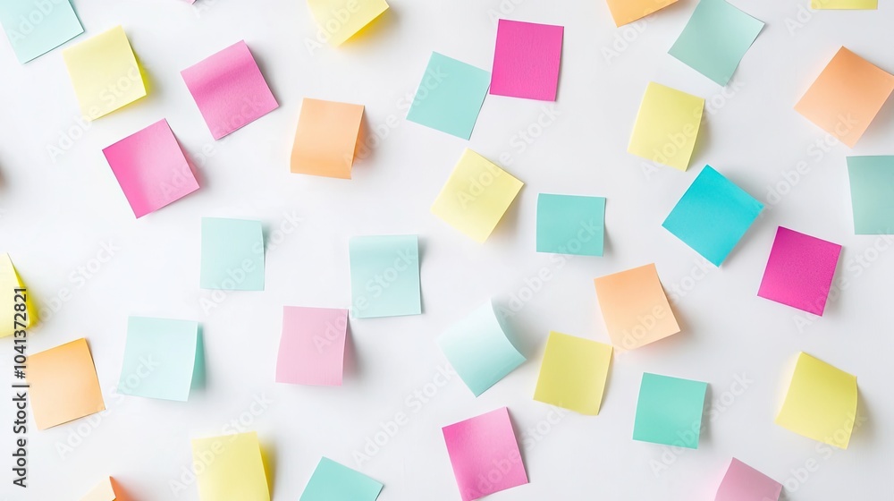 Colorful Sticky Notes on White Background Colorful Sticky Notes on White Background