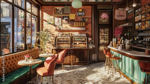 Wallpaper Mural Charming Vintage Cafe with Comfortable Decor Torontodigital.ca