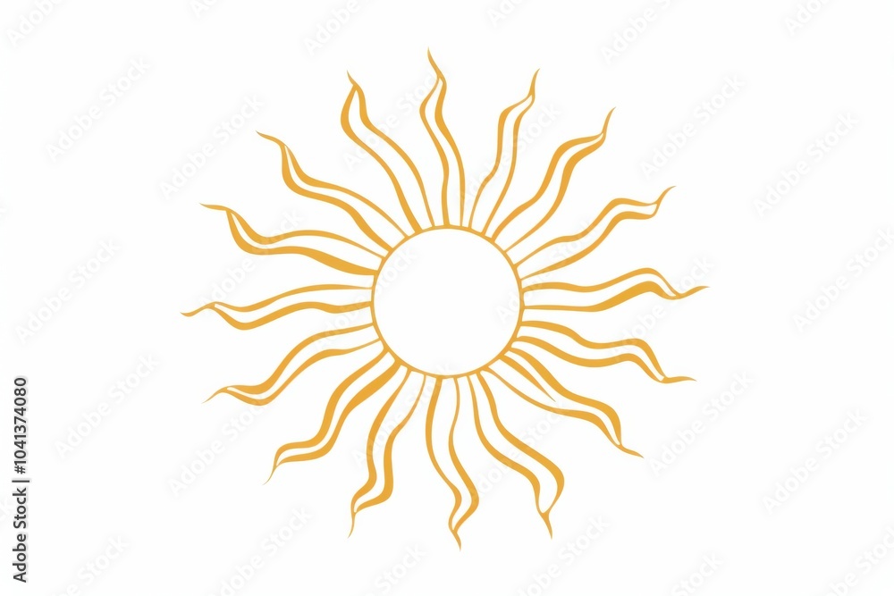 Serene landscape with sun outline symbolizing energy and light Serene landscape with sun outline symbolizing energy and light