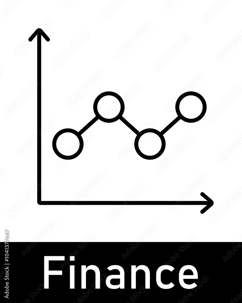 Finance line icon. Line graph with upward trend. Ideal for finance, growth, and data analysis Finance line icon. Line graph with upward trend. Ideal for finance, growth, and data analysis