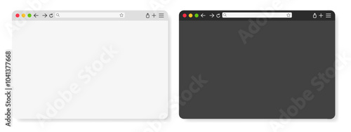 Browser window. Blank, minimalistic, interface, user-friendly, empty, technology, online, navigation, desktop, tab, display, dark mode, light mode, contrast, web design, internet, template, browsing