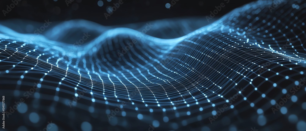 Abstract data visualization with blue grid. Abstract data visualization with blue grid.