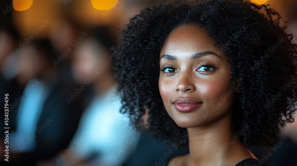 Close-Up of a Posed Black Woman Delivering a Keynote Speech in a Well-Lit Executive Boardroom Close-Up of a Posed Black Woman Delivering a Keynote Speech in a Well-Lit Executive Boardroom