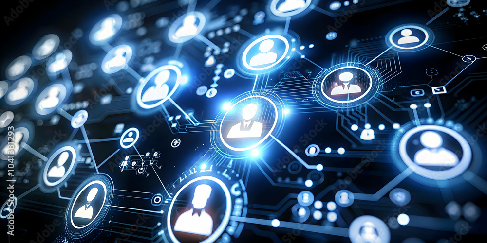AI Data Streams Customer Support Icons Plain Background - Data-Driven AI Support Services Image with Ample Copy Space for Text or Advertising in Photo Stock Concept AI Data Streams Customer Support Icons Plain Background - Data-Driven AI Support Services Image with Ample Copy Space for Text or Advertising in Photo Stock Concept