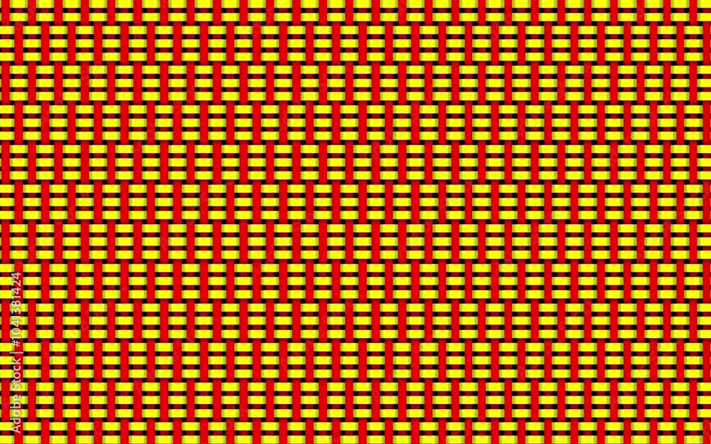 Yellow and red abstract art of horizontal and vertical lines moving irregularly. Yellow and red abstract art of horizontal and vertical lines moving irregularly.