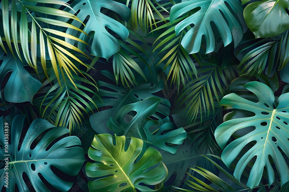 Fototapeta premium A close up of a bunch of green leaves