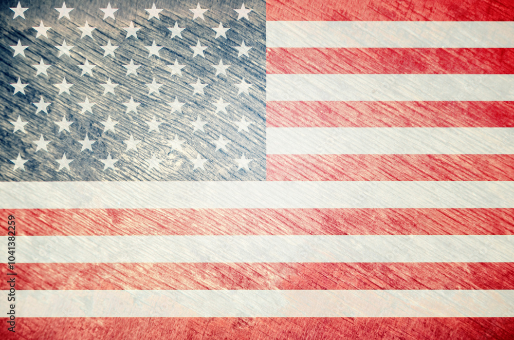 American flag with grunge texture. American flag with grunge texture.