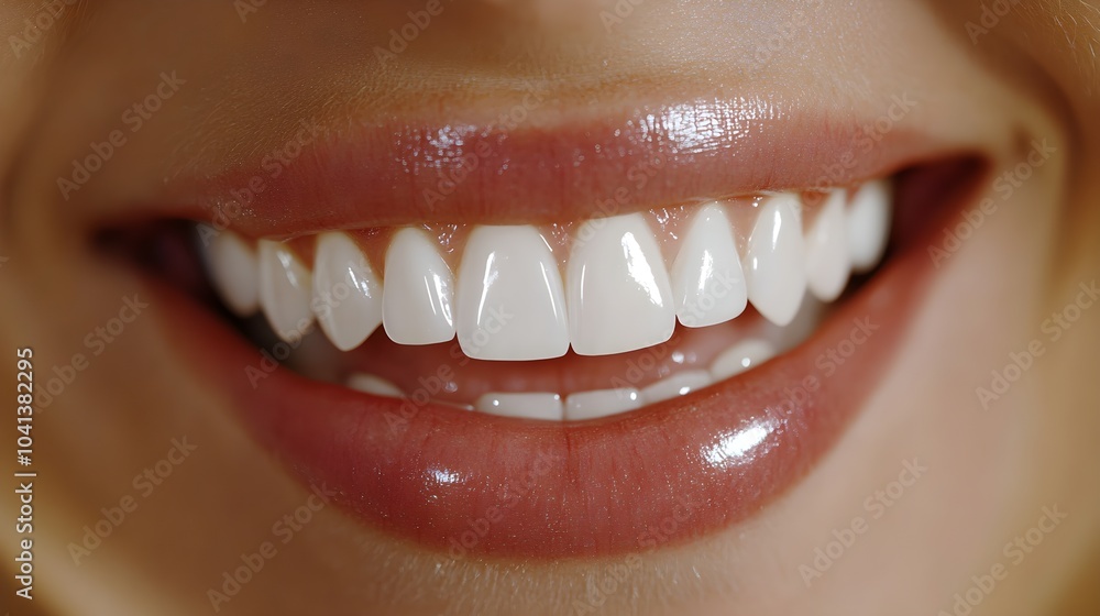 Fototapeta premium Video showcasing the effectiveness of a teeth whitening kit, starting with visibly stained teeth and ending with a clear comparison of the bright, white results