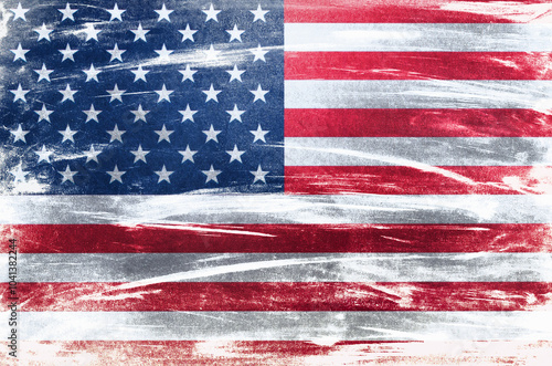 Grunge USA flag. American flag with grunge texture.