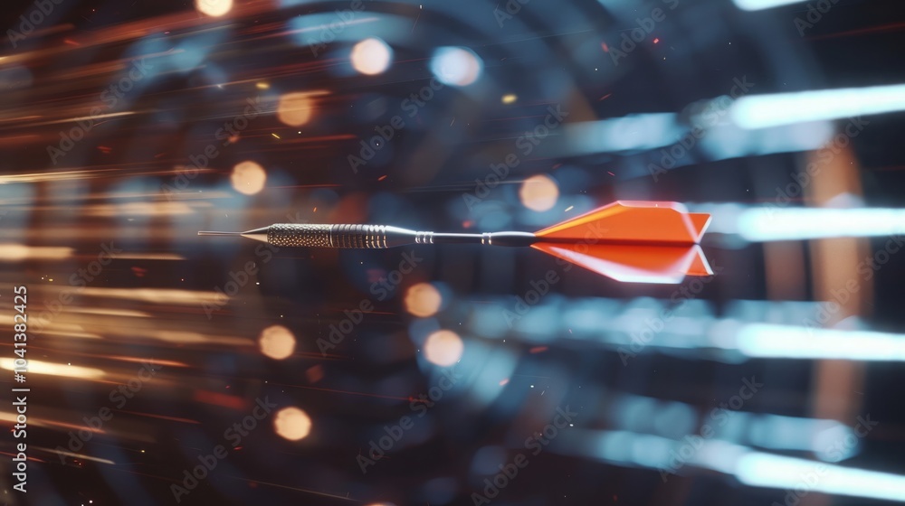 A red dart soars through the air, with a blurred background of lights, representing the fast-paced world of cryptocurrency. A red dart soars through the air, with a blurred background of lights, representing the fast-paced world of cryptocurrency.
