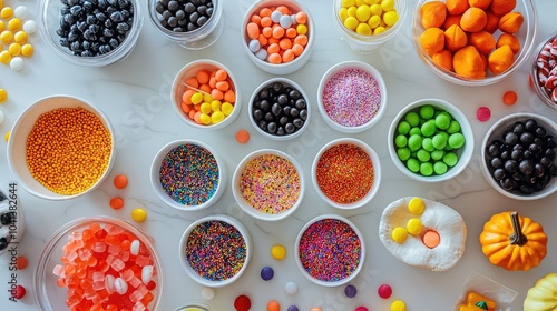 Colorful DIY Halloween Candy Decor Station