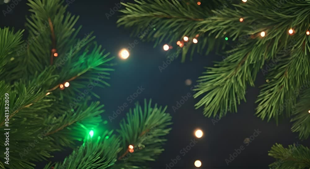 Beautiful Christmas Background with green fir tree brunch close up Copy space 4K Beautiful Christmas Background with green fir tree brunch close up Copy space 4K