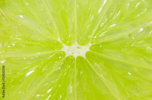 Macro close up surface texture Juicy slice of lime