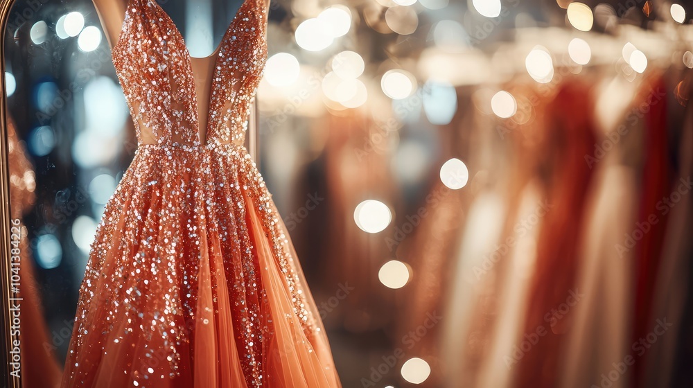 Obraz premium Glamorous Evening Gown with Sequin Detailing