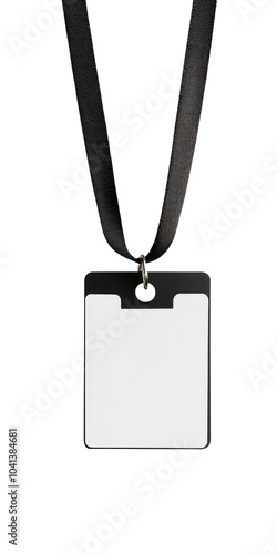 Blank lanyard badge. Isolated on transparent background.