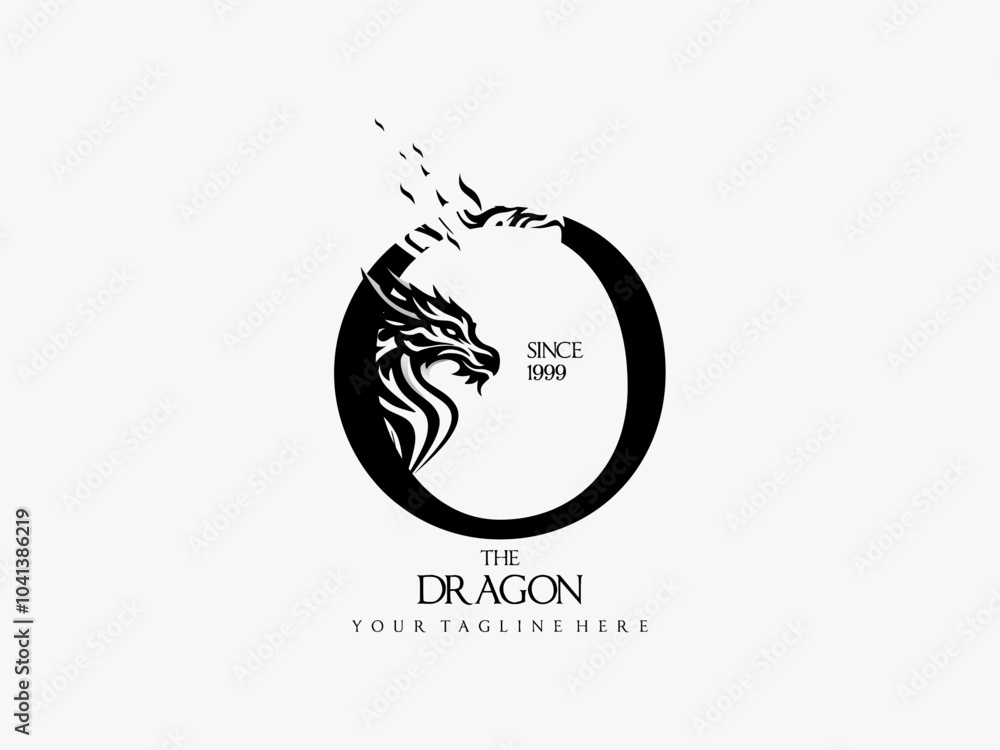 Obraz premium letter O with dragon logo