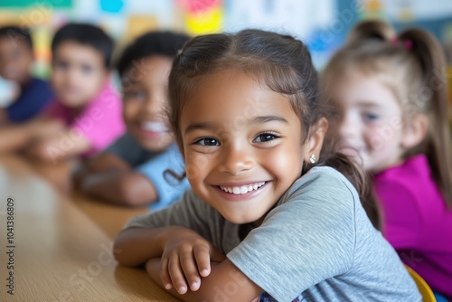 Joyful kids in a diverse primary school setting jpeg