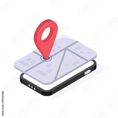 Get your hold on this amazing icon of mobile gps isometric icon