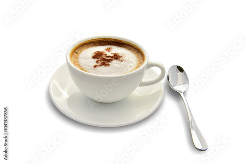 cup of cappuccino isolated on white background. This has clipping path.