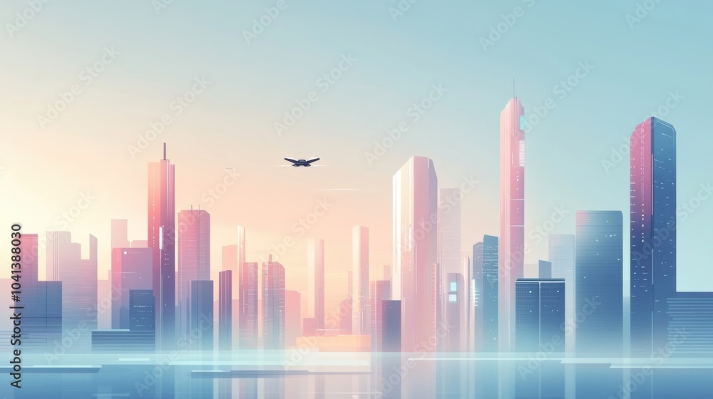 futuristic cityscape with flying vehicles futuristic cityscape with flying vehicles