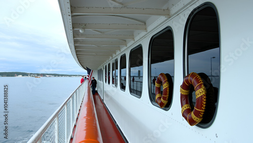 side deck on the S.S. Keewatin passenger ship in Port McNichol, Ontario, Canada photo