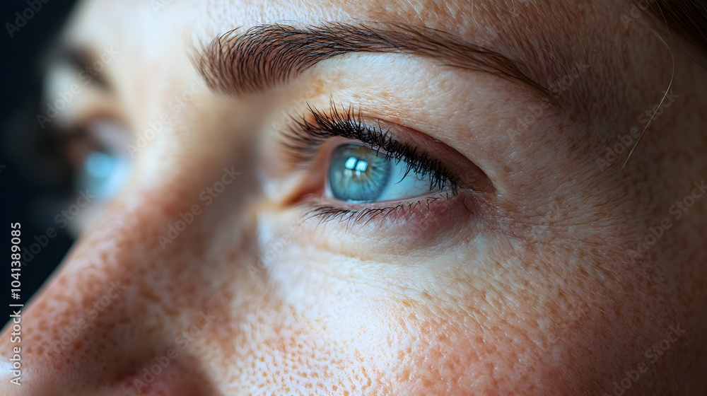 Detailed close-up of facial features, focusing on the eyes and mouth pre-facelift with fine lines, and post-facelift with tightened, smooth skin Detailed close-up of facial features, focusing on the eyes and mouth pre-facelift with fine lines, and post-facelift with tightened, smooth skin