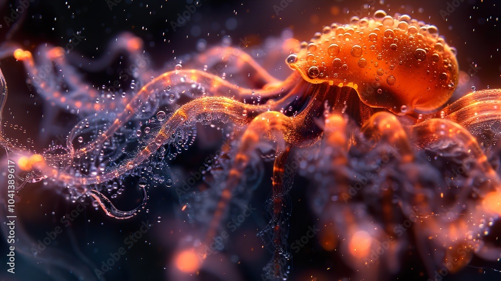 Glowing Jellyfish in the Deep Sea: A Surreal Underwater Art Glowing Jellyfish in the Deep Sea: A Surreal Underwater Art