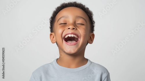 Black kid boy isolated on background