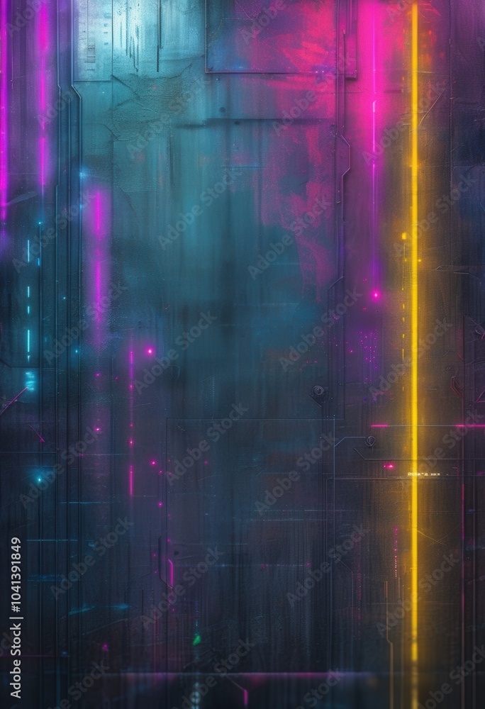 Cyberpunk grunge background with gritty textures and neon accents Cyberpunk grunge background with gritty textures and neon accents