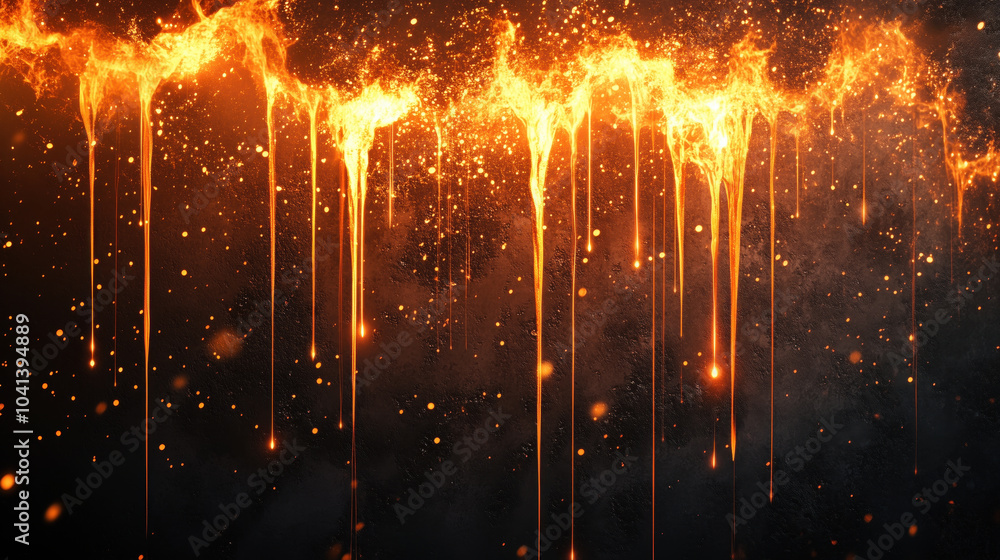 Glowing molten lava drips create mesmerizing visual effect