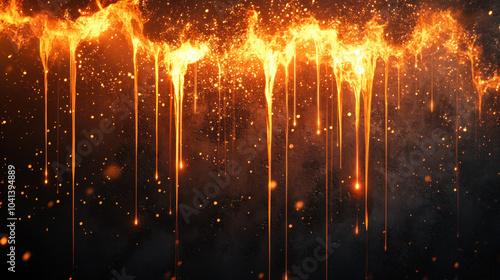 Obraz na płótnie Glowing molten lava drips create mesmerizing visual effect w salonie