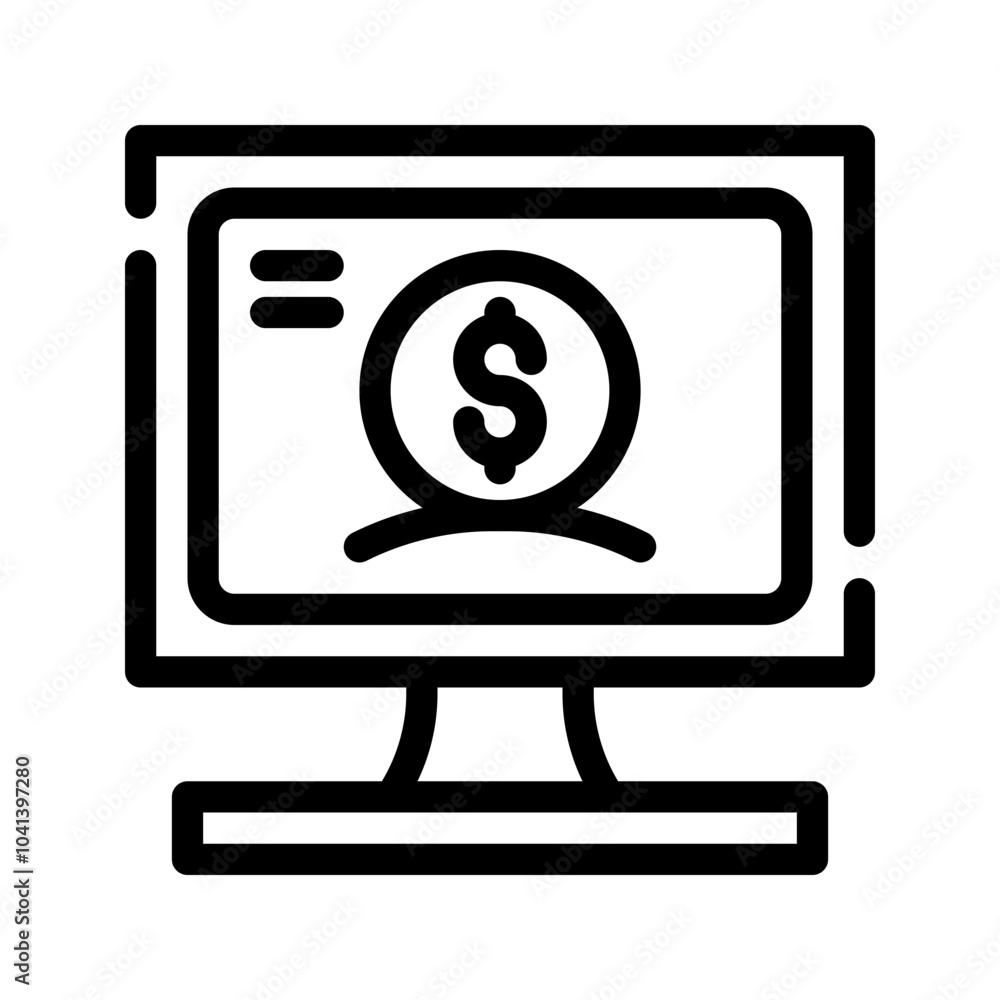 Icon Payment Online With Style Outline Icon Payment Online With Style Outline