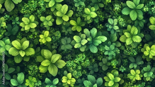Obraz na płótnie Vibrant Green Cartoon Style Bushes and Shrubs Background w salonie