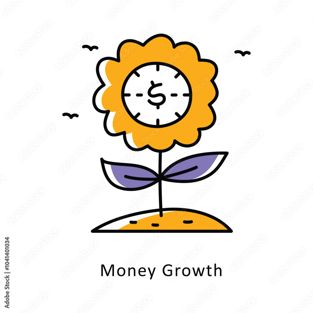 Money Growth Filled Outline isometric stock illustration. EPS File stock illustration Money Growth Filled Outline isometric stock illustration. EPS File stock illustration