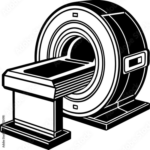 CT scanner silhouette 
 for ill human