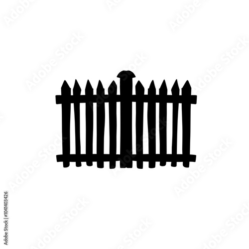 spooky Halloween fence silhouette
