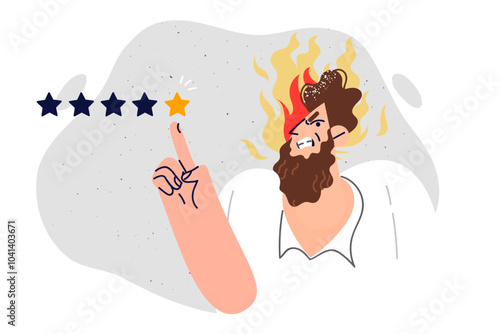 Bad review from angry man giving one star because of poor user experience when using service